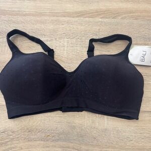 Bali Beauty Seamless Foam Wirefree Bra Black Polka Dot 42D DFB540 Cool Comfort